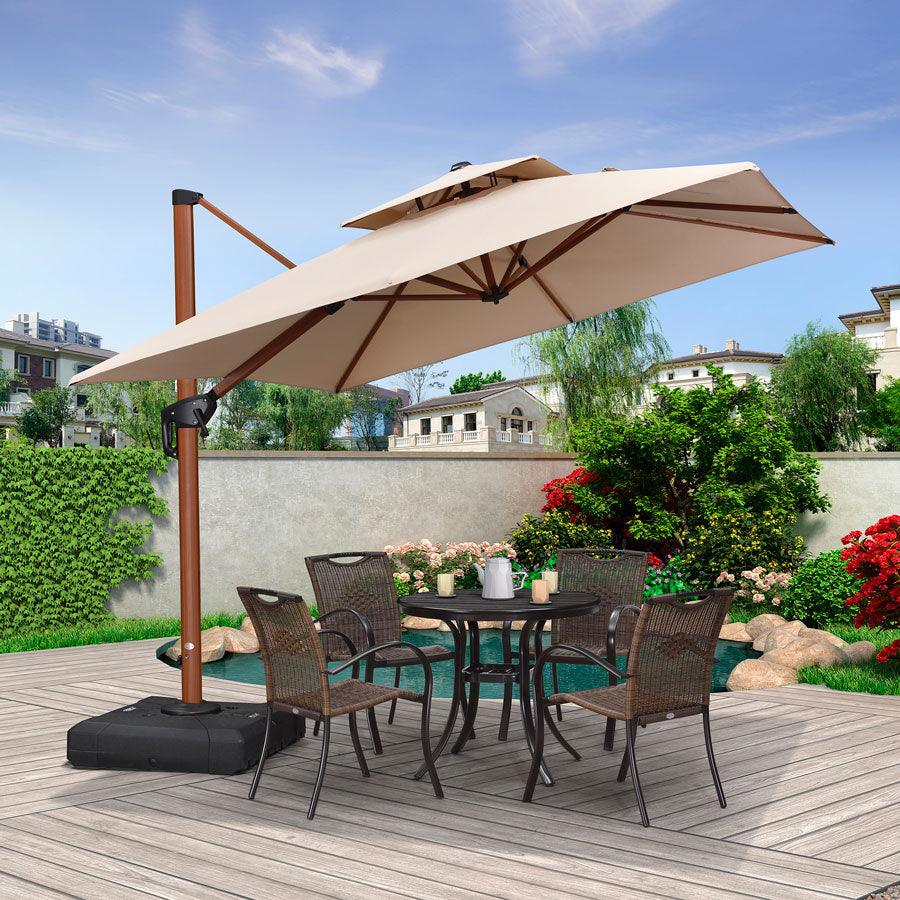 PURPLE LEAF Aluminum Umbrellas in Wood Color