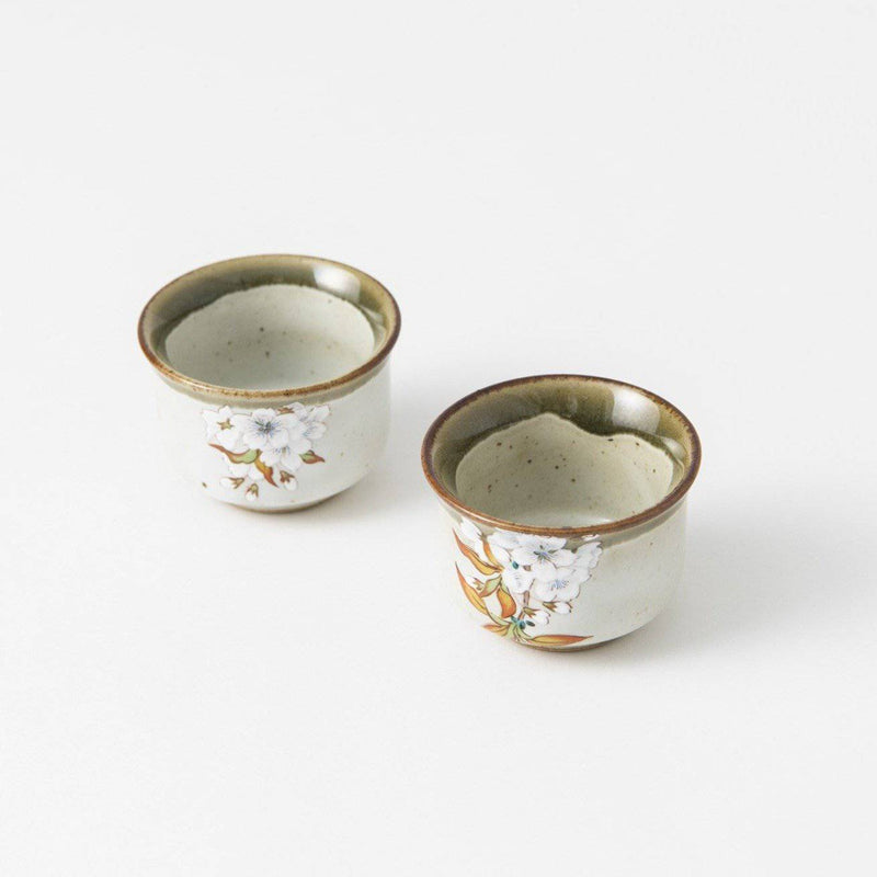 Bizan Kiln Sakura and Bird Kutani Sake Set - MUSUBI KILN - Handmade Japanese Tableware and Japanese Dinnerware