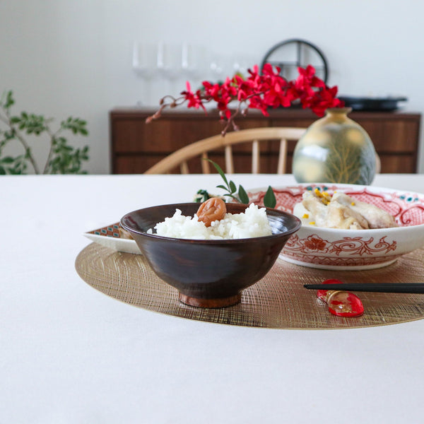 Black and Red Lacquer Yamanaka Lacquerware Oryoki Bowl Set, MUSUBI KILN