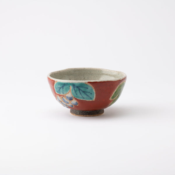 Kousai Kiln Red Grapes Hasami Ware Japanese Rice Bowl S - MUSUBI KILN - Quality Japanese Tableware and Gift