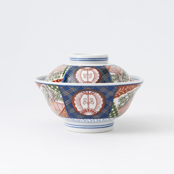 Handmade Muggu Design Rice Bowl with Lid