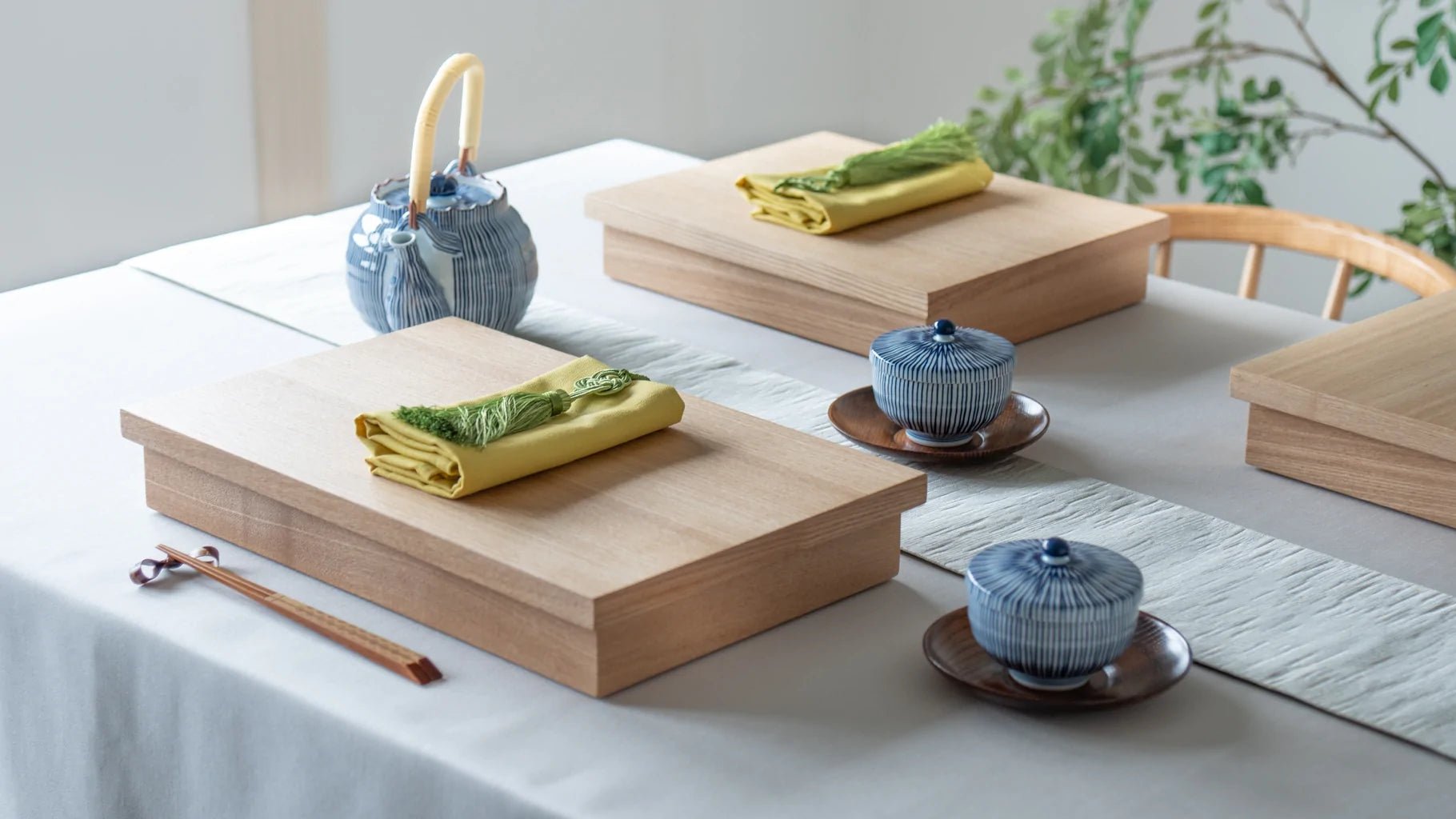 Hibino Modern Shokado Bento Box Set LL, MUSUBI KILN