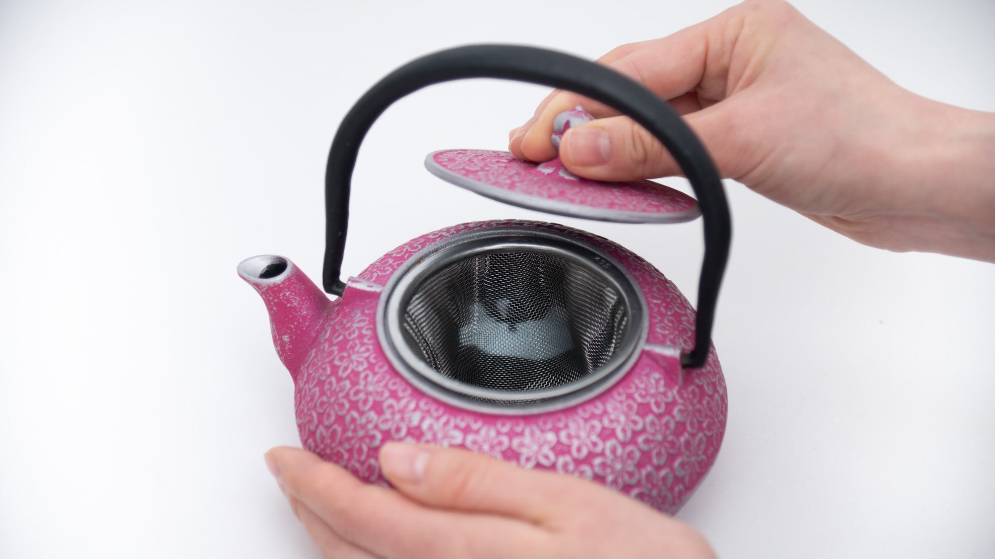 Roji Associates Pink Sakura Nambu Ironware Cast Iron Teapot