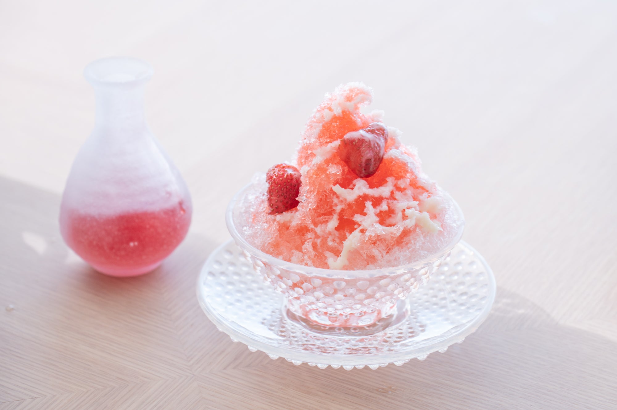 Kakigori shaved ice with the ice shave attachment