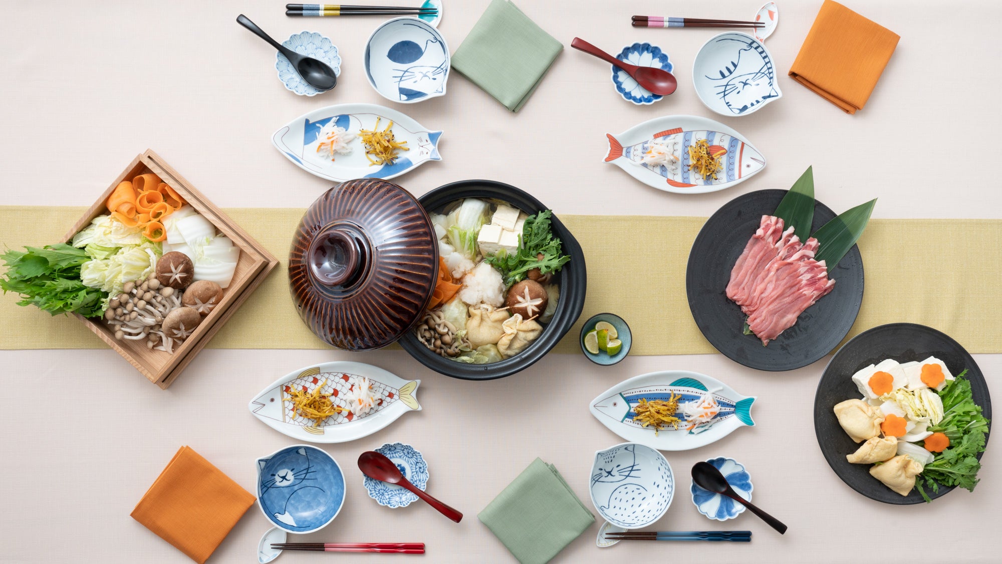 Hibino Modern Shokado Bento Box Set LL, MUSUBI KILN