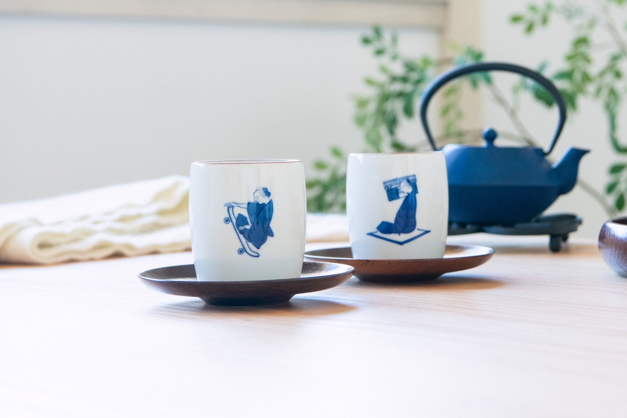 Mini Teacup Charm - Blue - Set of 5