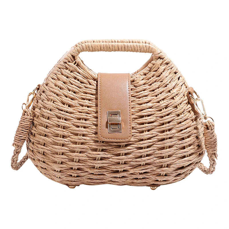 Summer Straw Vacation Beach Bag