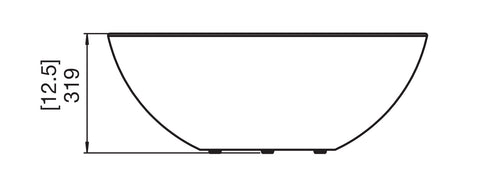 Technical drawing showing the front view of the EcoSmart Fire Mix 850 Bioethanol Fire Pit