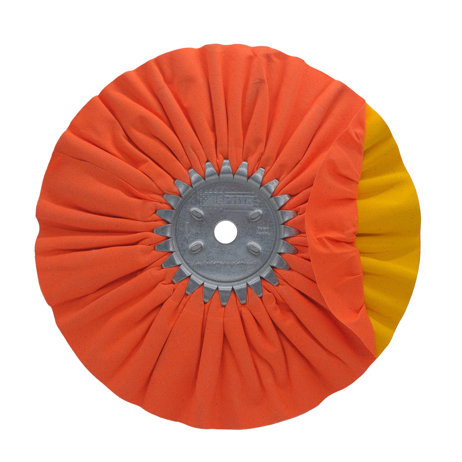Zephyr AWO58-8CD Orange Ruffy Clear Dip 8 Buffing Wheel Heavy Cutting