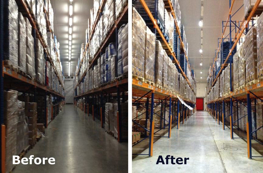 Linear LED high bays for cold storage warehouse