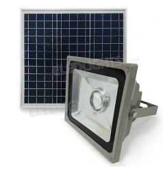 Solar spotlight with panel
