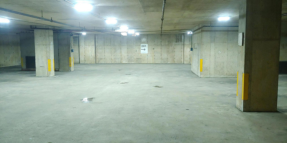 Parking garage after lighting upgrade