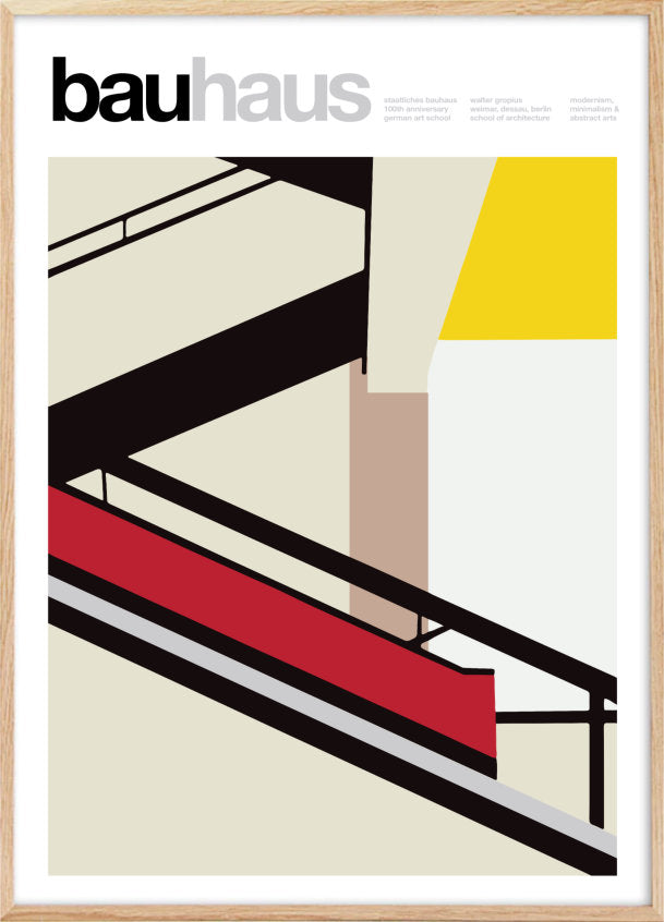 Plakat Bauhaus Trapperne - arkitektur poster |