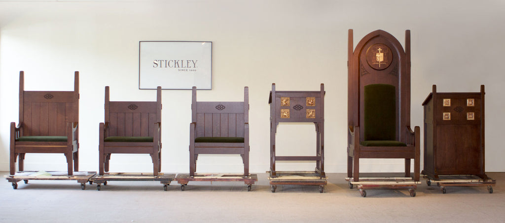 Cathedral furnishings built by Stickley