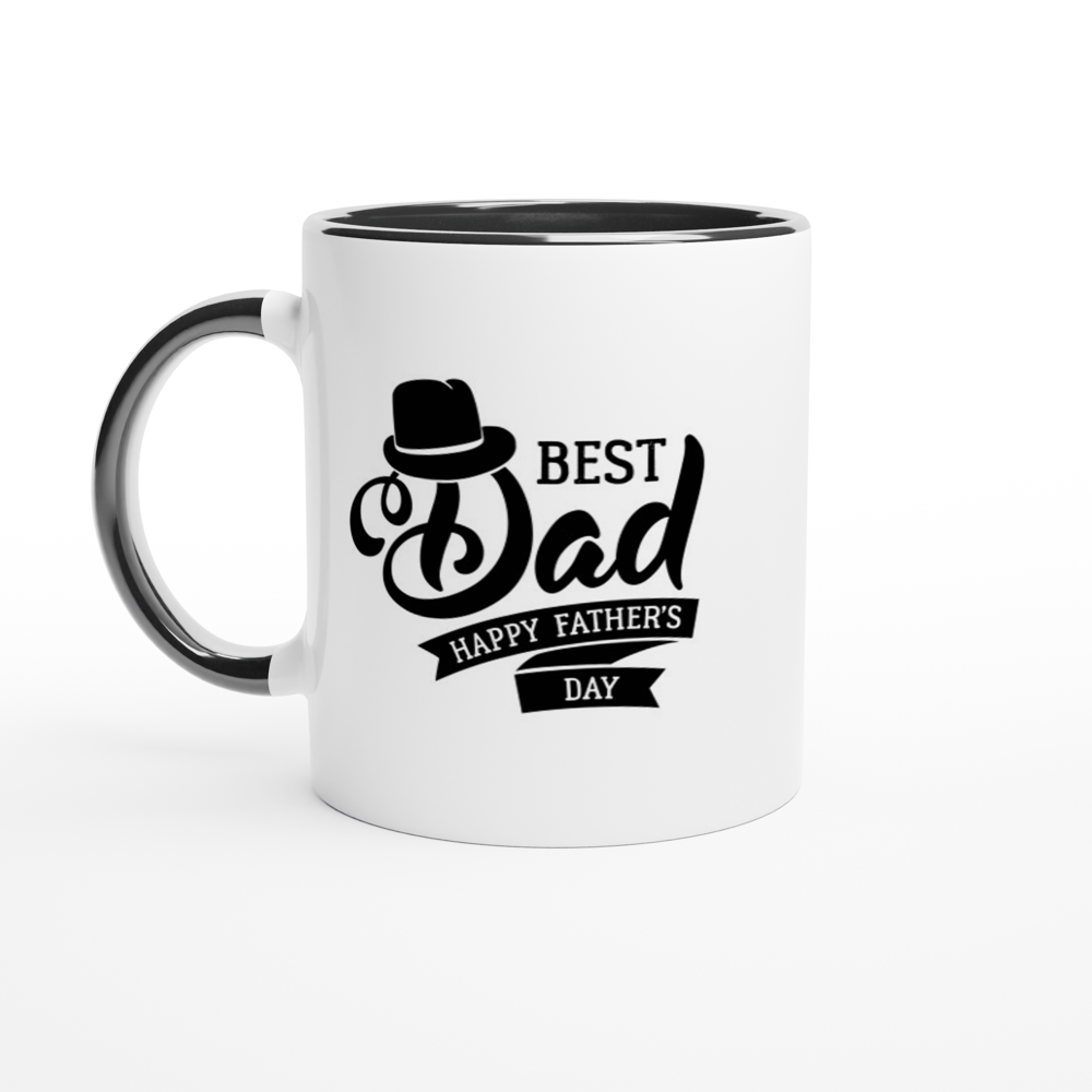 Best Dad 2 White 11oz Ceramic Mug with Color Inside