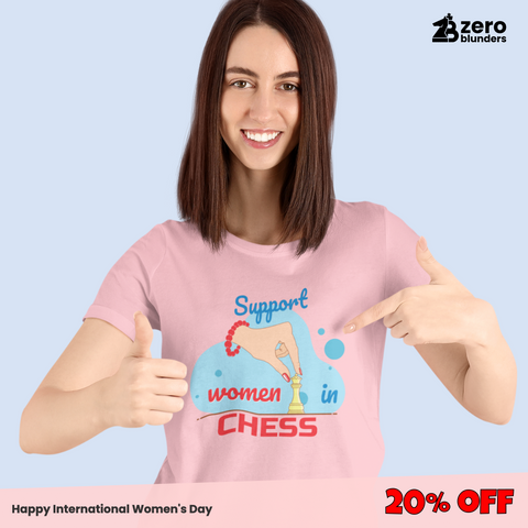 International Women's Day, chess t-shirt, Support women in chess