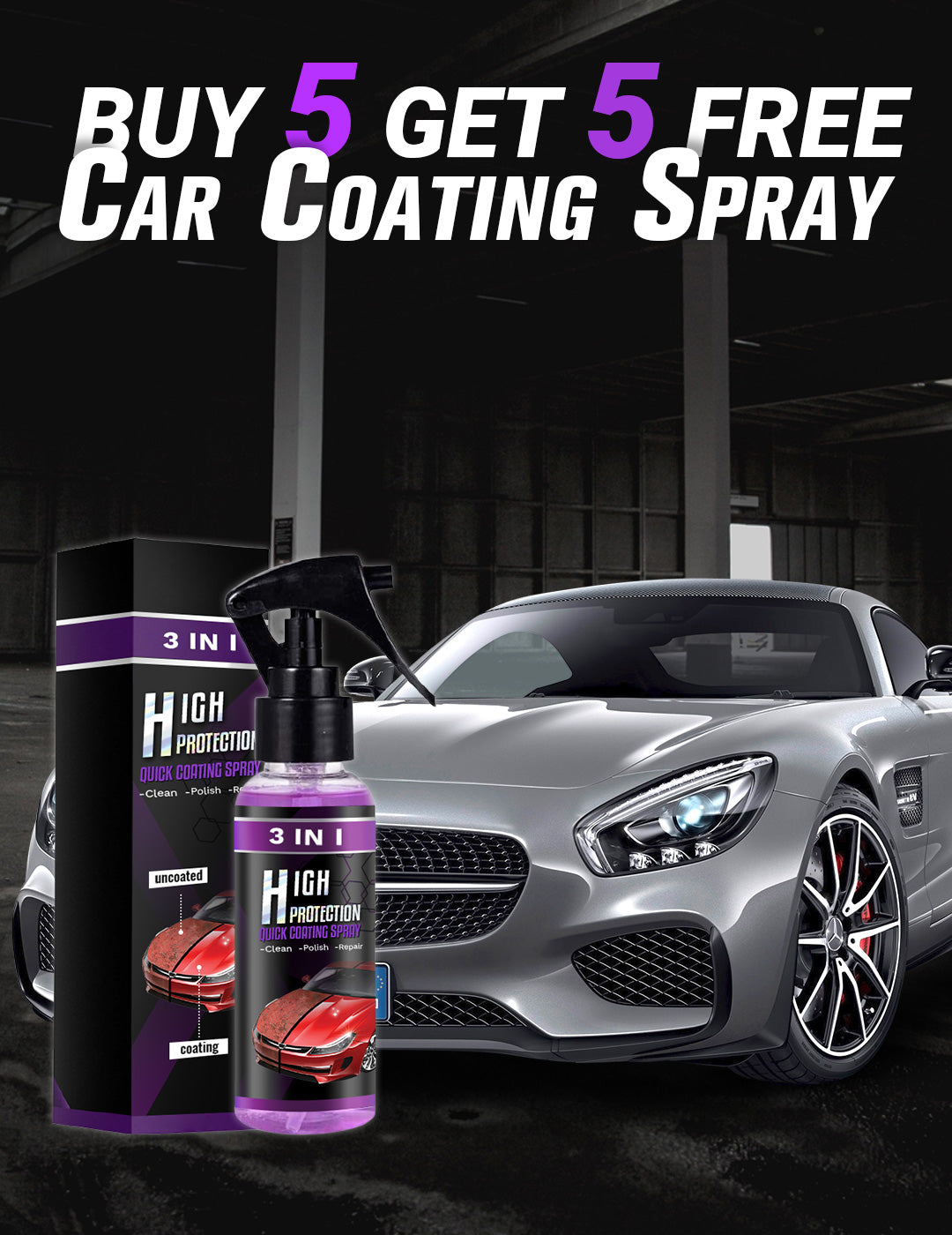 3 in 1 High Protection Quick Car Coating Spray - Ceelic
