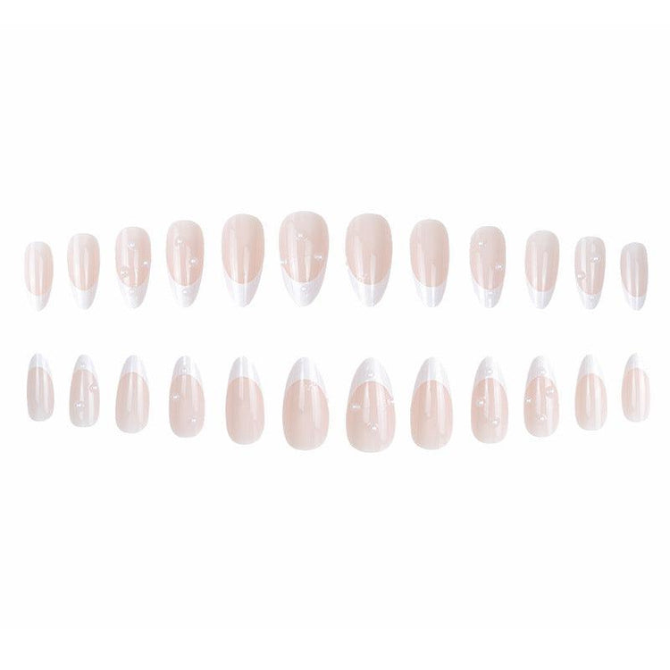 White French Point Water Drop Nails – painevida