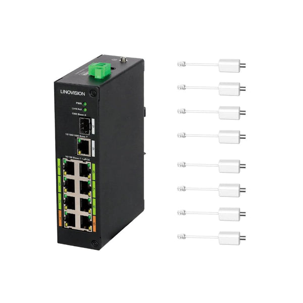 5 Ports Full Gigabit POE Switch with DC12V~DC48V Input voltage booster