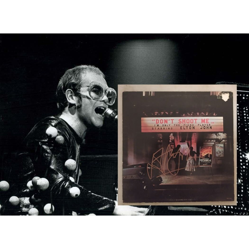 Elton John "Don't Shoot Me I'm Only The Piano Player" original album LP signed with proof