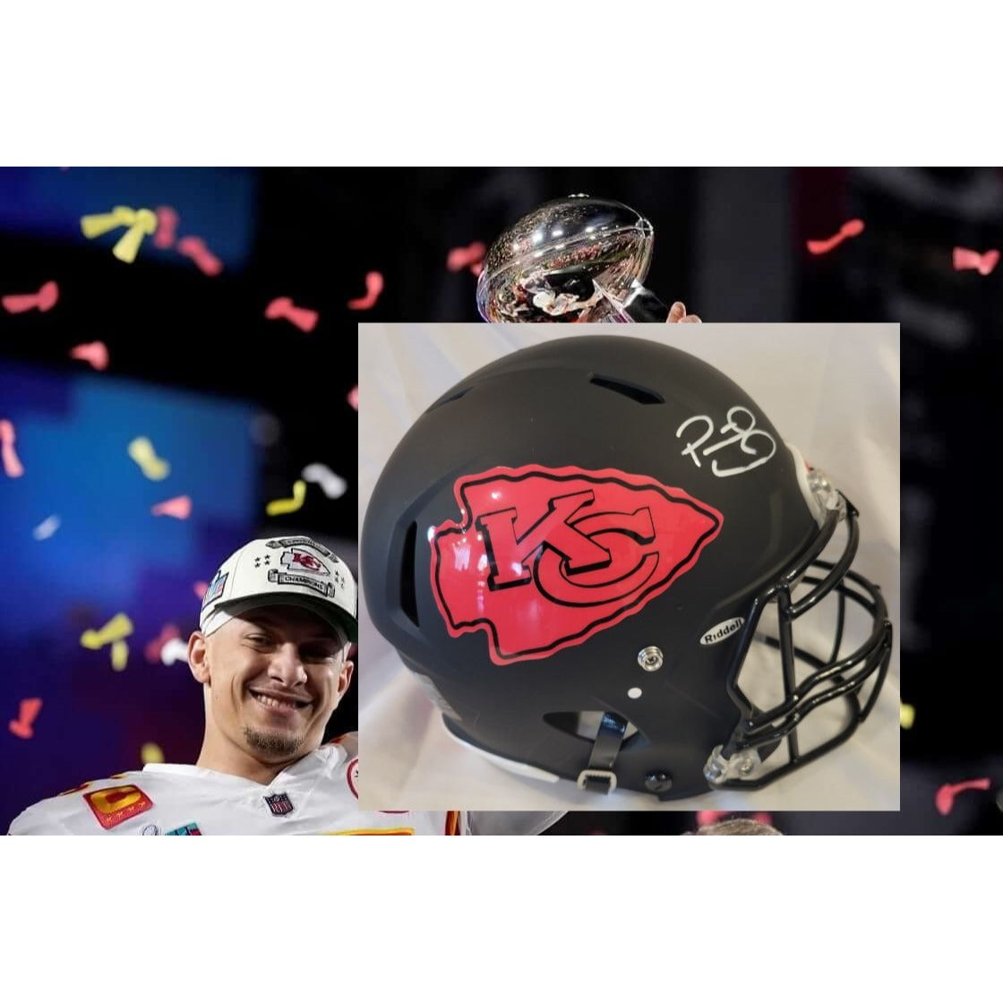 Patrick Mahomes Kansas City Chiefs Riddell Speed alternate game model authentic helmet signed with proof