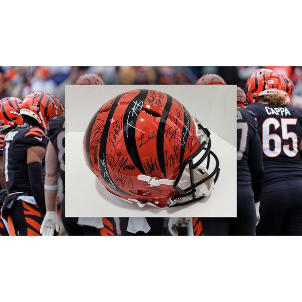 Joe Burrow & Tee Higgins Signed Bengals Full Size Eclipse Alternate Speed  Helmet (jsa & Fanatics)