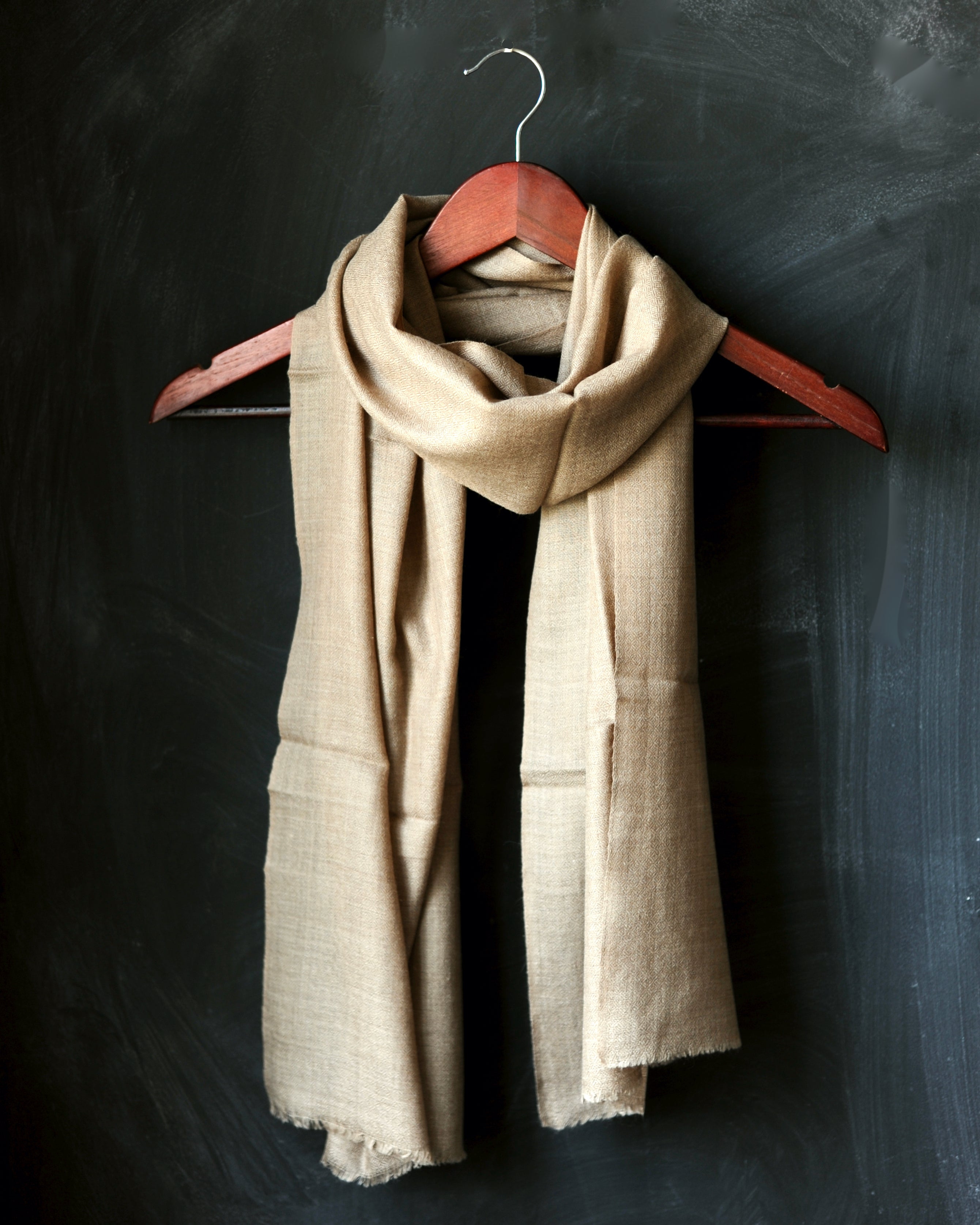 Beige Plain Pashmina Men Muffler