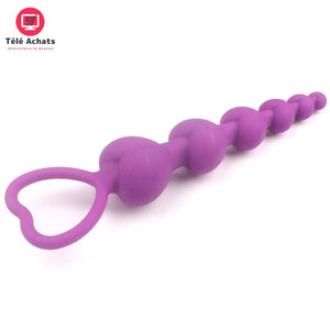 Plug anal en boules de silicone - Sex toy - GS22-purple - 2