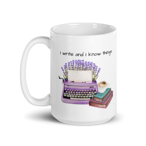 Funny Writer Gifts for Writer Author - Christmas Birthday - I Make Stuff Up Typewriter 11oz White Ceramic Coffee Tea Mug for Men Women Journalist