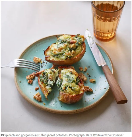 Ottolenghi's Spinach and Gorgonzola Stuffed Jacket Potatoes