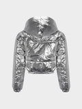 Streamer - Cool Reflective Silver Short Cotton Jacket