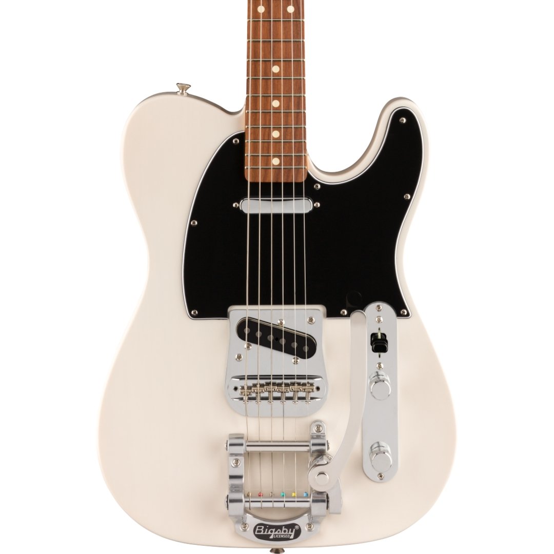 white telecaster with bigsby