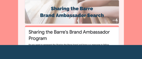 Sharing the Barre Brand Ambassador Applications