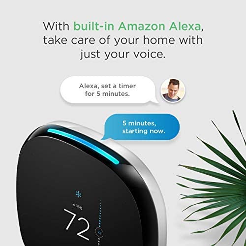 Best Buy: ecobee ecobee4 Wi-Fi Thermostat with Room Sensor and Built-In  Alexa Voice Service Black EB-STATE4-01