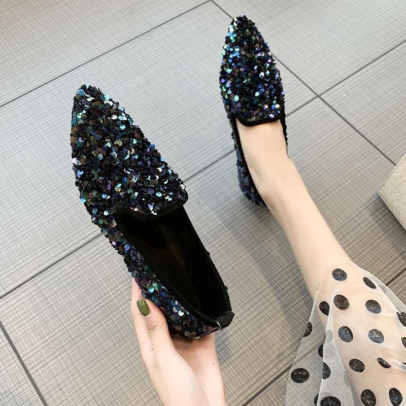 All-Match Student Sequined Social Flat Peas Shoes - Reditexpress
