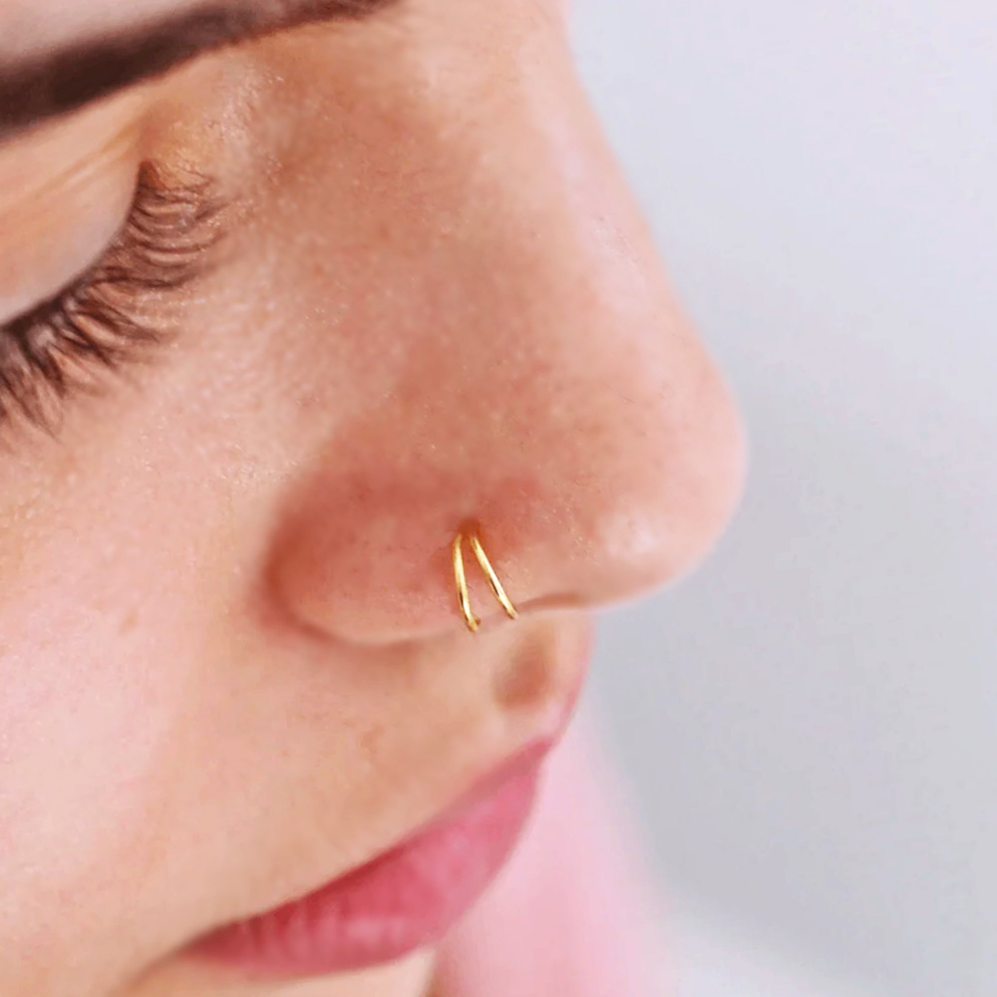 Amazon.com: Tiny 14k Gold Filled Nose Ring - 24 Gauge Thin Handmade Nose  Hoop Gold Filled Snug Nose Ring Hoop -14k Gold Nose Piercing For Women -  Cormfortable & Elegant Design -
