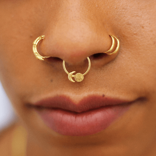 Cute Gold Nose Hoop - Handmade 14K Gold Nose Ring with a 3Mm White Pearl -  Hypoa | eBay