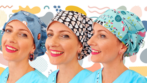 scrub hat bouffant for nurses and doctors who want to give a fun touch