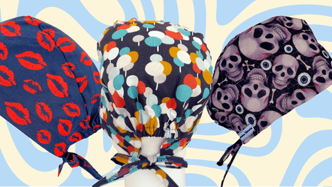 mens scrub caps for surgeons dentals in a fun and colorful prints
