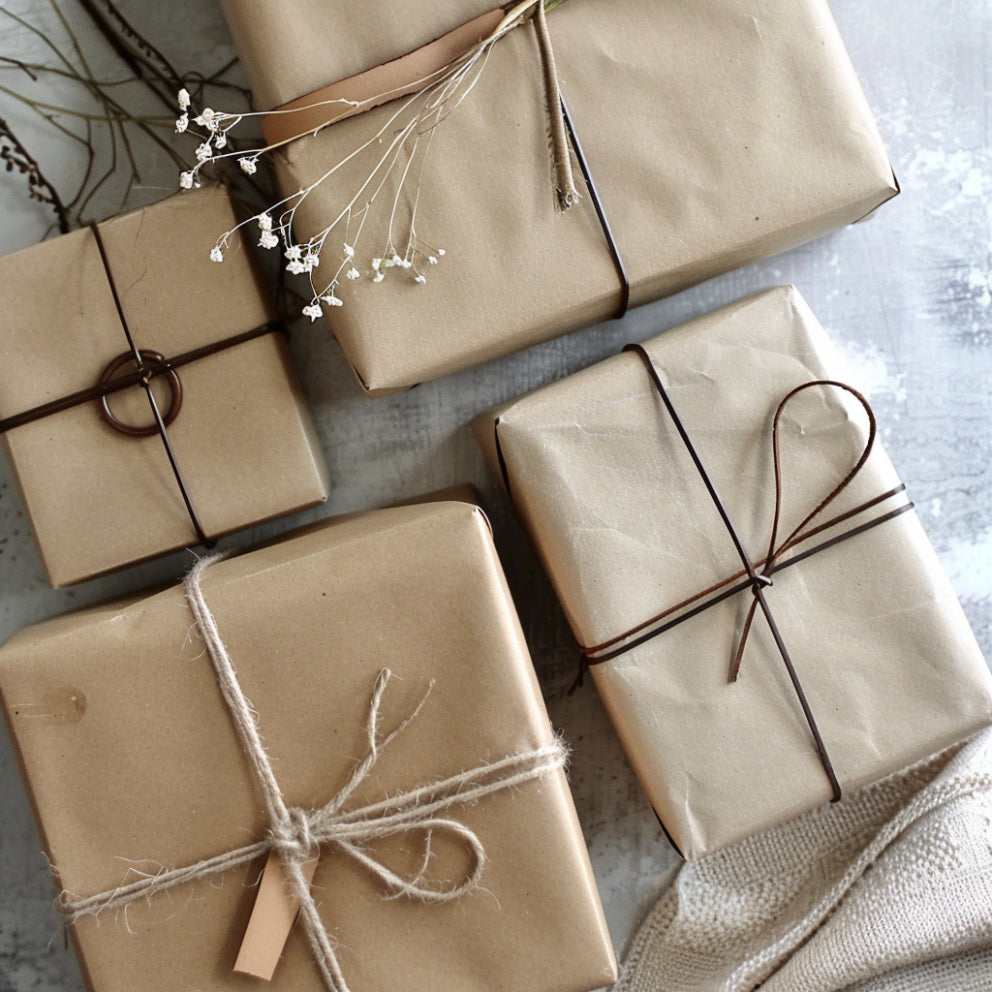 papier cadeau en cuir