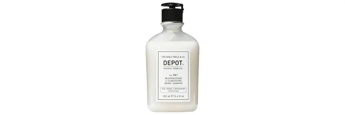 Eftervård av färgat skägg med Depot Moisturizing & Clarifying Beard Shampoo