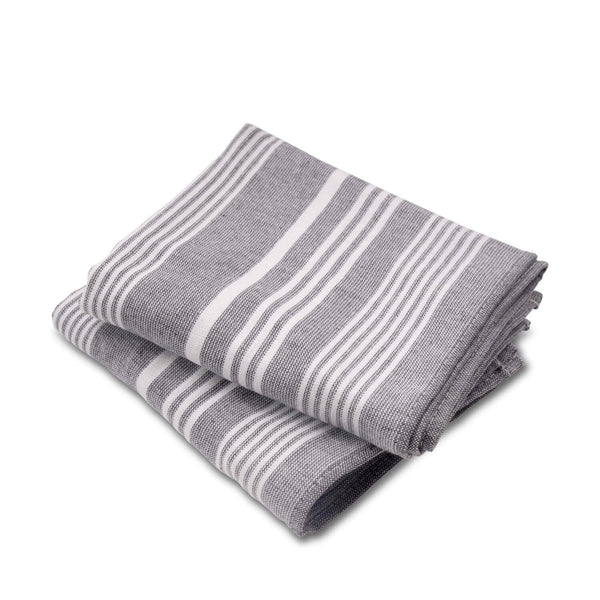 Cuisinart Chubby Stripe Bamboo Kitchen Towels, 2pk, 16 x 28Red 