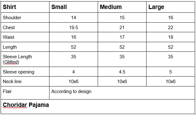 Size Chart