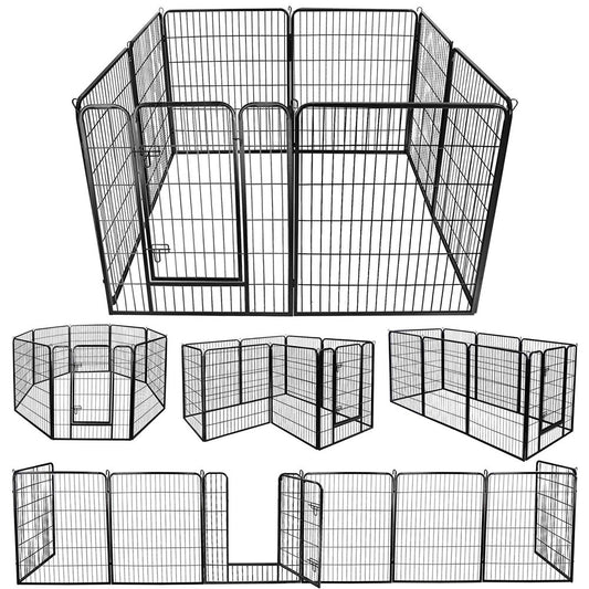 Giantex 40 inch Dog Fence with Door, 16/8 Panels Dog Playpen for Outside  Large Dogs, Portable Pet Playpen Fencing Enclosures, Heavy Duty Metal  Camping