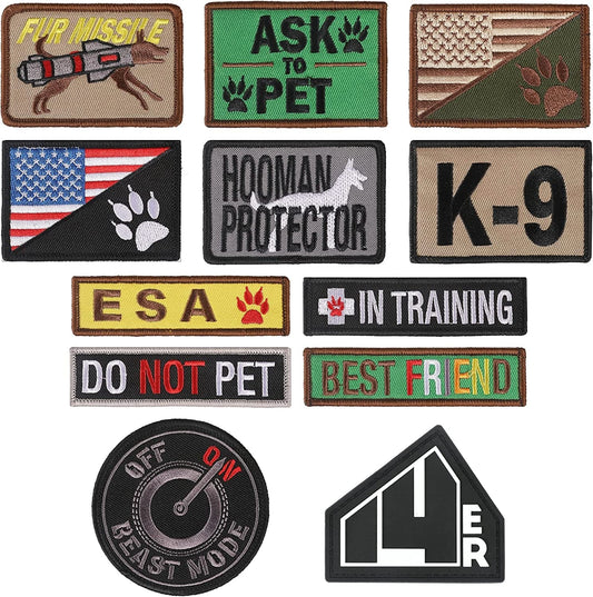 14 Pieces Service Dog Patches Dogs Harness Vest Patch for Tactical Tra –  KOL PET