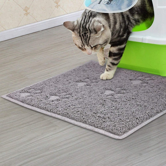Leashboss Dog Mat for Food and Water Bowls - Silicone Waterproof Cat and Dog  Feeding Mats for Floor - Non Slip with Raised Edges to Prevent Pet Splash -  Black (XXL) 