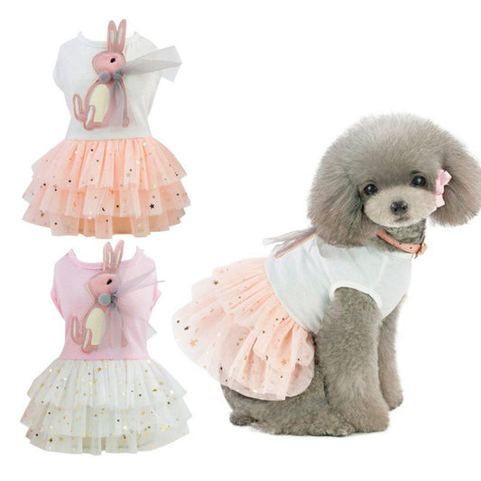 Baywell Dog Harness Dress with Leash Set, Princess Dog Vest for