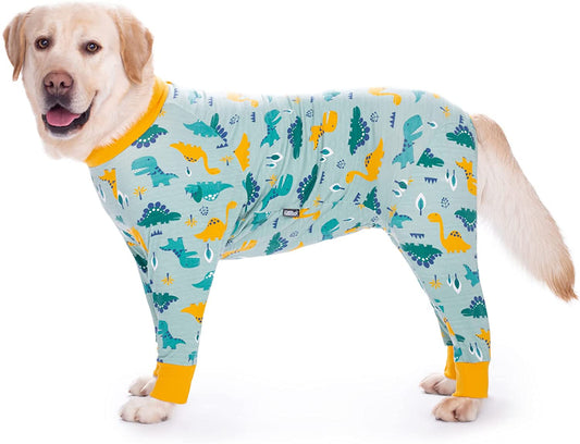 Miaododo Cotton Large Dog Pajamas Strawberry Printing,Full Belly Coverage  Dog PJS for Medium Large Dogs After Surgery,Big Dog Clothes Holiday