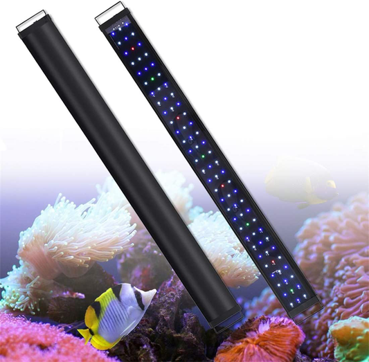 Lumière d'aquarium LED à spectre complet avec supports extensibles,  éclairage d'aquarium, lumière d'éclairage de réservoir de poissons à led,  convient aux aquariums d'eau douce / plantes aqua