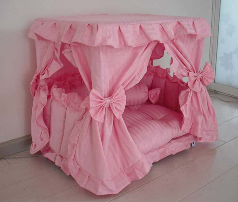 メール便なら送料無料】 ASYストアKolachic Princess Pink Flower Floral Pet Dog Cat Handmade  Bed House Candy